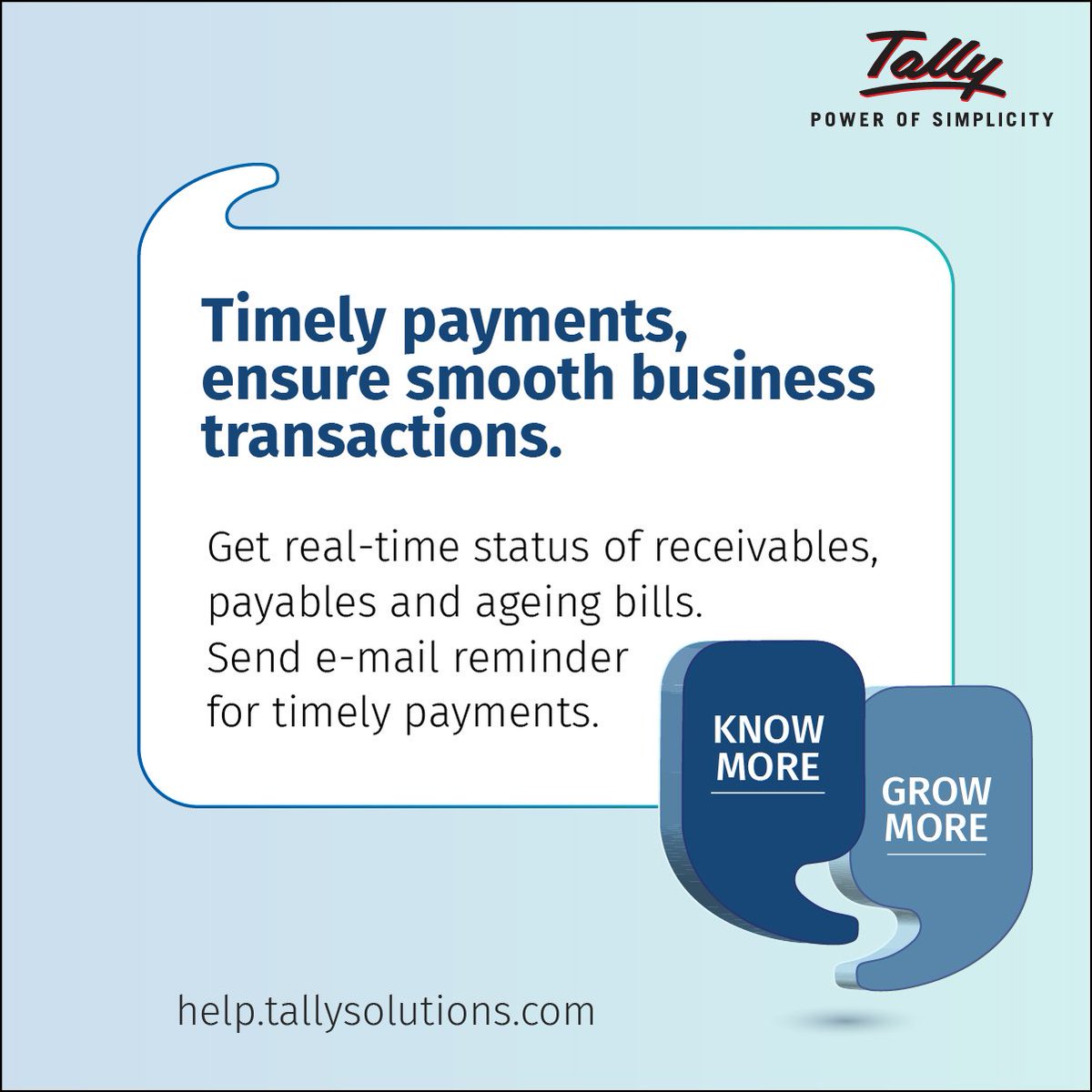 Knowing more about your cash flow, can help you grow your business.

Explore more with Tally at - bit.ly/cash_cashflow

#KnowMoreGrowMore 
Call Janic Computers on 9821051408 for more details. @CAclubindia @CharteredAccIrl