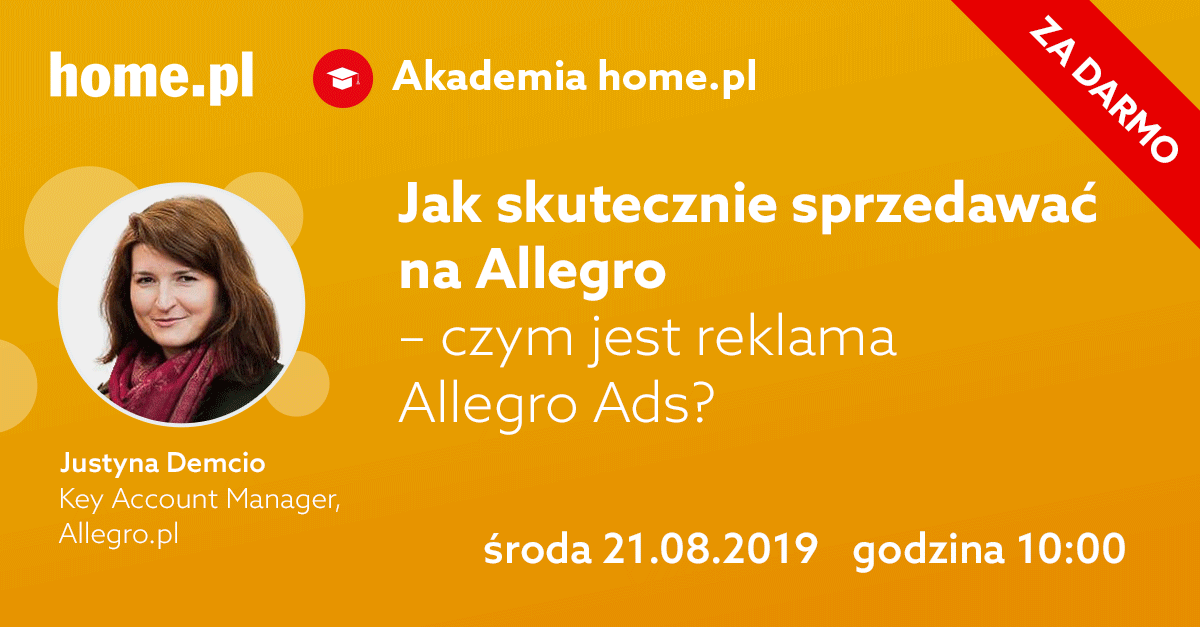 home_pl's tweet image. Sprzedajesz swoje produkty na #Allegro? Poznaj tajniki reklamy #AllegroAds ➡️Zarejestruj się na bezpłatny #webinar 21.08 o godz. 10 👉 bit.ly/Akademia_homep…
