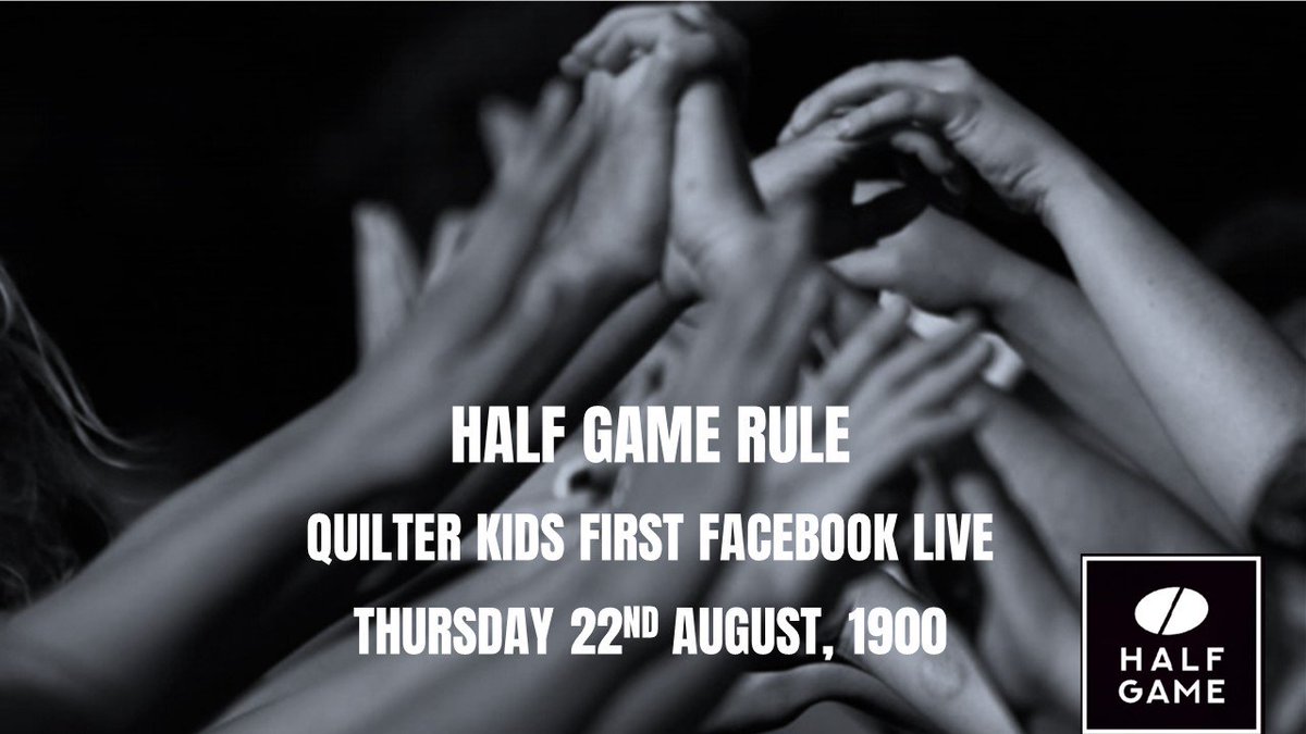 🎥 #QuilterKidsFirst Facebook Live 🎥

🗓️ Thur 22nd Aug 2019, 1900hrs

▶️ We’ll be streaming from <a href="/AylesburyRFC/">Aylesbury RFC</a> to discuss #HalfGame ahead of the 2019.20 season

👇 Ask your questions live or list it below