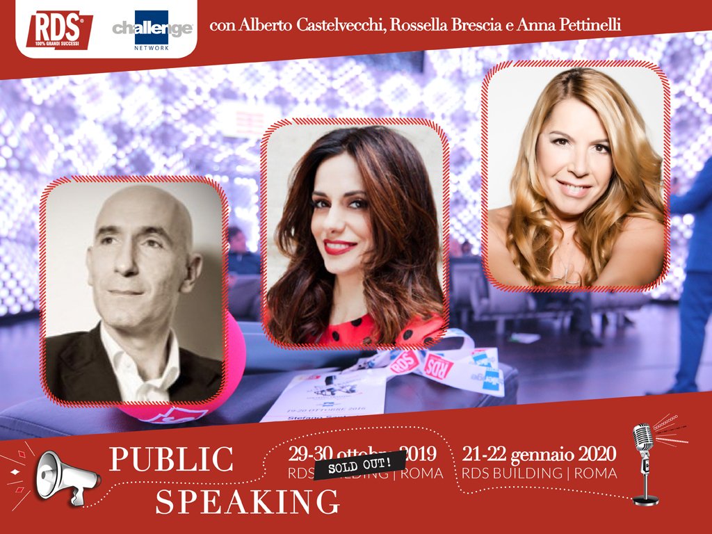 challengentwrk's tweet photo. Nuova data del corso #PublicSpeaking di @challengentwrk e @RDS_official, 21-22 gennaio 2020 dopo il SOLD OUT di ottobre. Tecniche e segreti della comunicazione efficace insieme a @RossellaBrescia, @annapettinelli e #AlbertoCastelvecchi. Visita https://t.co/jEOOzC4pPT https://t.co/2XvxnHBqUw