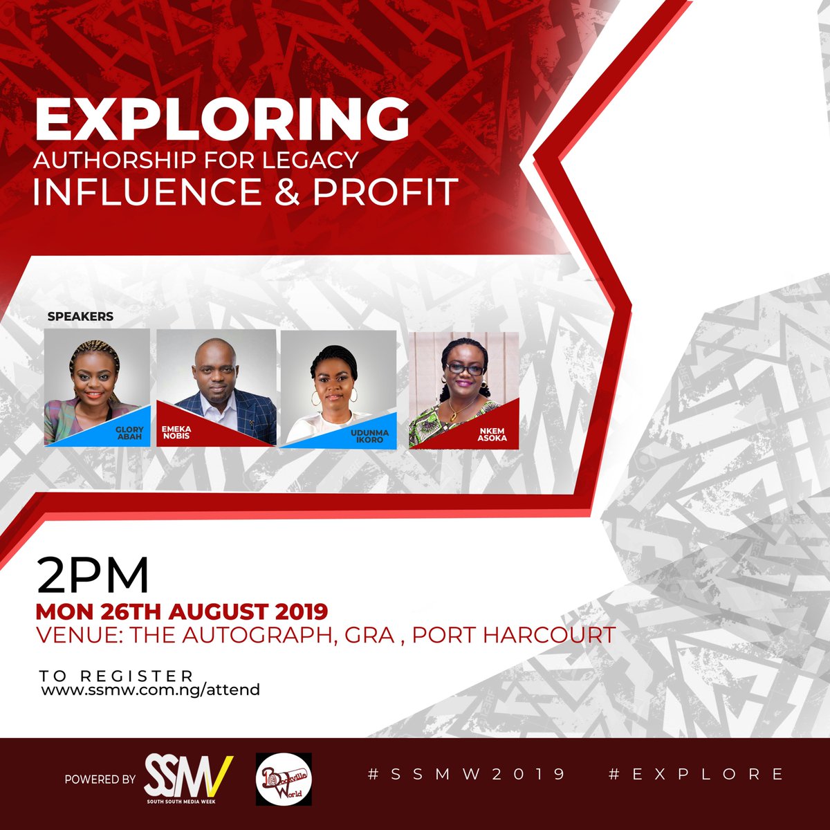 IkoroUdunma's tweet photo. You too can become a writer &amp; cash out big from it.
Explore Authorship For Legacy, Influence &amp; Profit at the South South Media Week.

> Mon. 26th Aug '19 | 2pm
At The Autograph, GRA. PH.

#SSMW2019 #Explore https://t.co/GTaaVjmnXs