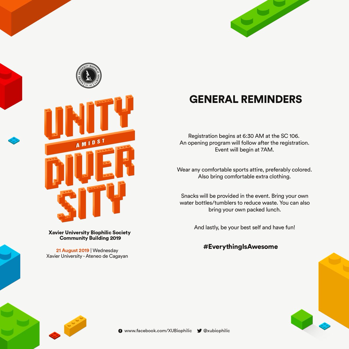 XUBiophilic's tweet photo. Here are some reminders for the upcoming Biophilic Society Community Building 2019, please be guided. See you there! #UnityAmidstDiversity #EverythingIsAwesome ๐ https://t.co/jfQi2bkbOV