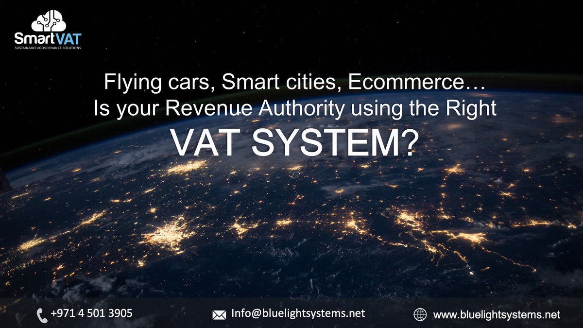 Bluelight_Sys's tweet photo. #SmartVAT is an Advanced Tax Management System that uses latest #technology and #innovation with #sustainability. 

#taxation #smartdubai #egov #einvoicing #governments #digitaleconomy #egovernance #smartvat #smartvfd #fiscalsystems #vat https://t.co/wwXO0J1Ev8