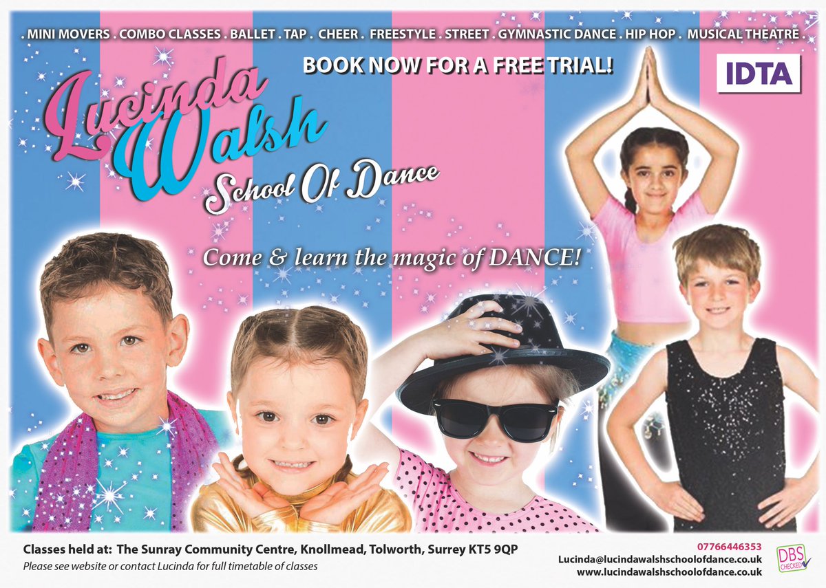 LWDance2010's tweet photo. Enrolling now for the Autumn Term. Outstanding team of dance teachers who are all fully qualified, insured and dbs checked. First class is a free trial. For more info or to book on please contact Lucinda@lucindawalshschoolofdance.co.uk Come and learn the magic of DANCE ⭐️ https://t.co/d5Z8DllBZq