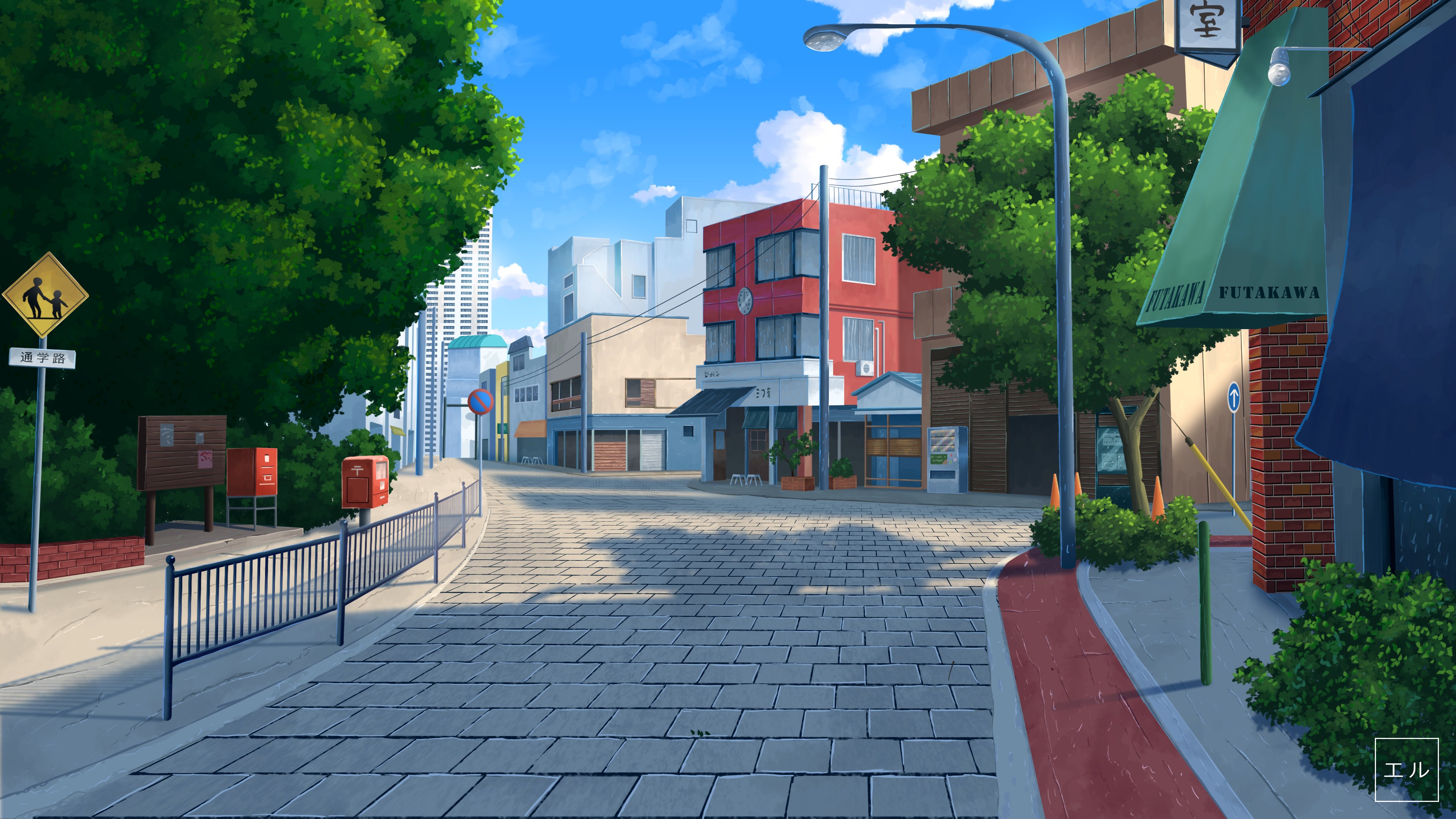 エル 坂道 背景 アニメ 風景 デジタル イラスト 日本 T Co Dur9stldtx Twitter