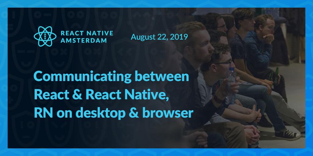 ReactSummit's tweet image. Folks from the React Native Amsterdam community are doing a get-together on August 22.
See awesome presentations by @TomTom's senior engineer @_2d_lima and the #ReactNative core contributor @titozzz: buff.ly/2KAAC2z