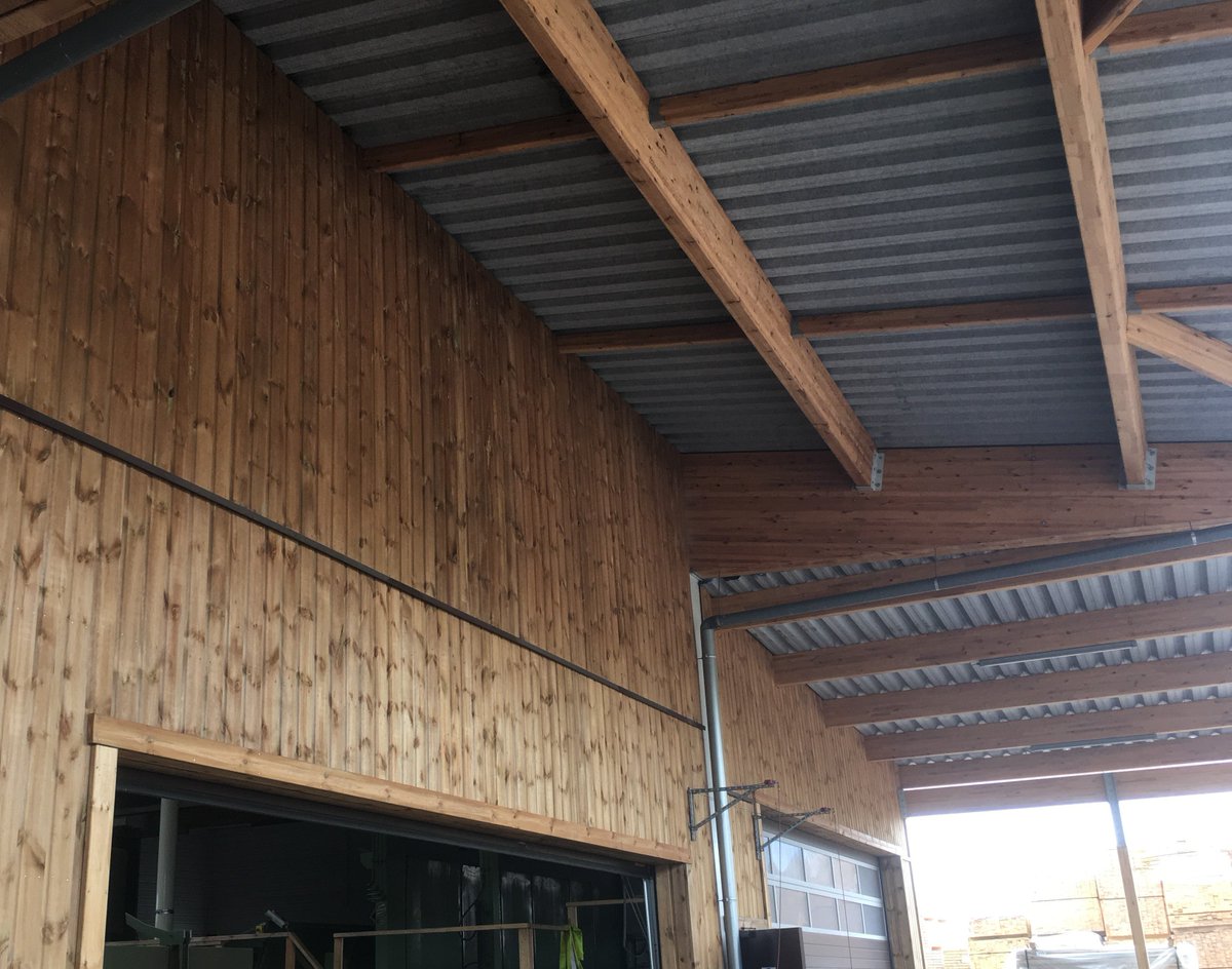 Our unique #UC4 #GL24H #GLULAM is both incredibly strong and stunningly beautiful. What better way to showcase it than in our own sawmill buildings? Which are finished with our superb #UC4 #PINE #CLADDING