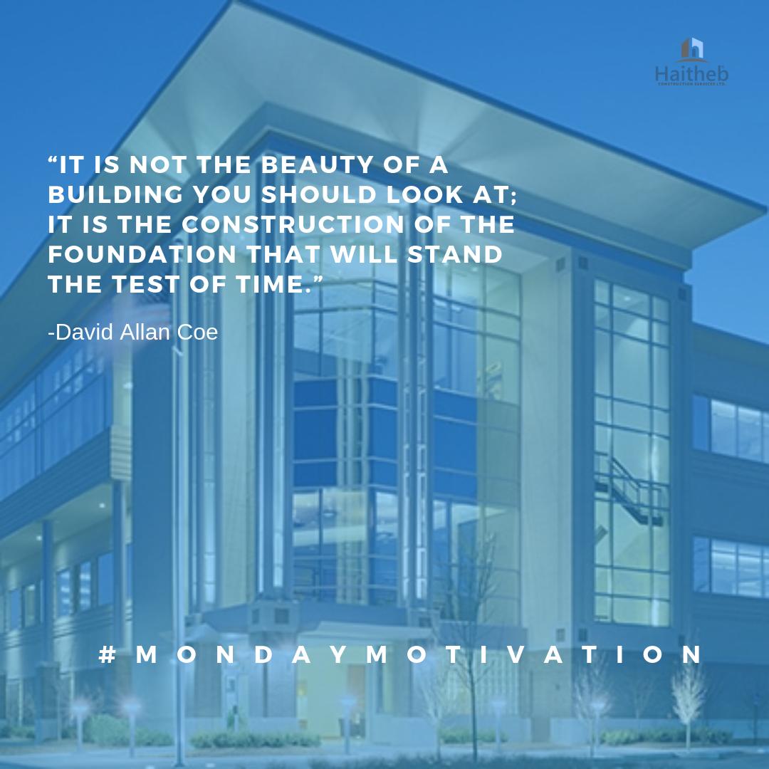 haitheb's tweet photo. It's Monday and time for a little motivation:
When starting, ensure you put in adequate efforts to make the foundation solid; with a solid foundation, the final output will not stand the test of time. #MondayMotivation https://t.co/pTrc1tTxNT