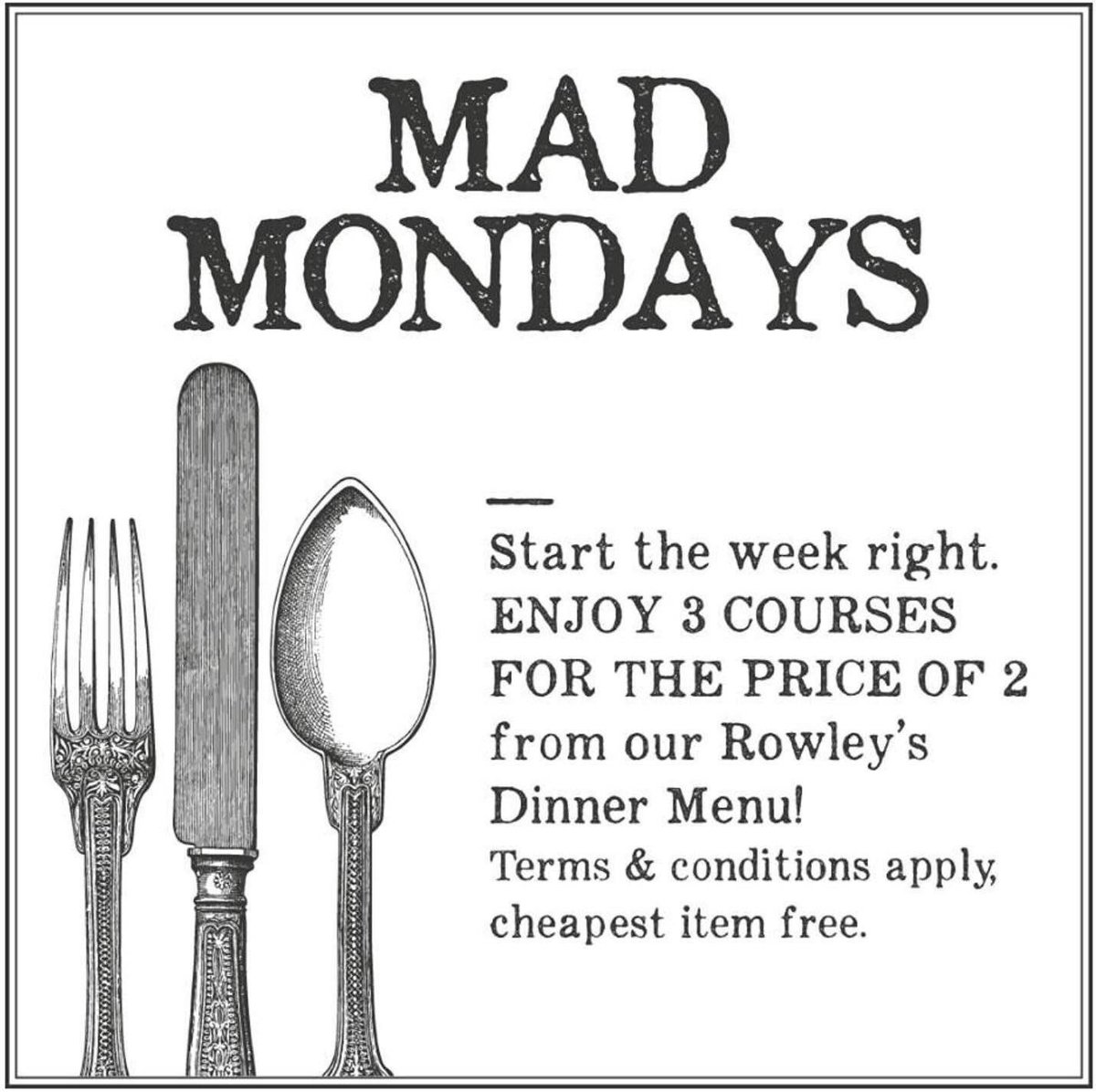 TPOWBaslow's tweet photo. How can it be Monday already? π¦ Our Mad Monday offer ought to sweeten the blow. ππ΄π» View sample menus and book a table online https://t.co/35Gv1R7My5 #MadMonday #ThreeforTwo #DerbyshireDining #RowleysBaslow #Bakewell #MondayMotivation https://t.co/TFG3vQQGFo