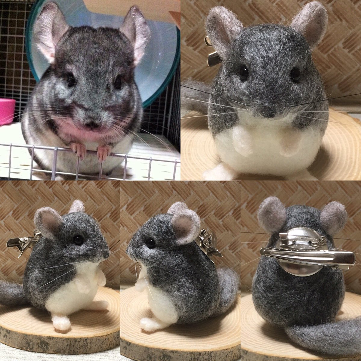 うちの子オーダーブローチ くぅたんブローチ完成❤️ #チンチラ #うち