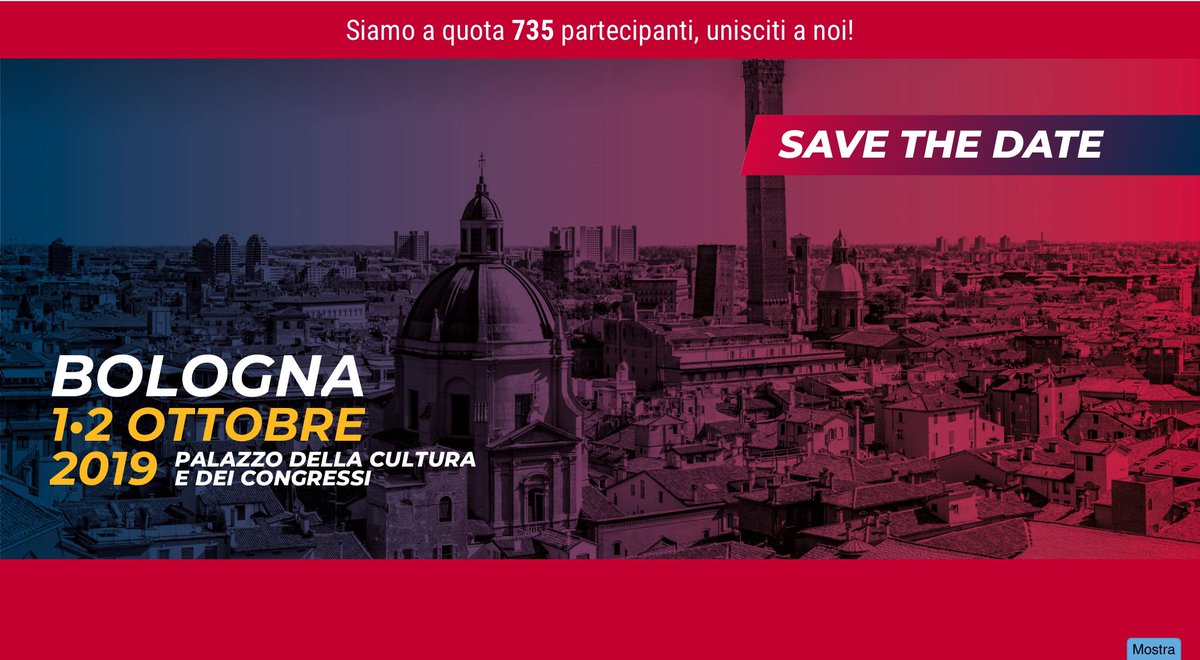 ♦️ QUASI OTTOCENTO ♦️

Unisciti a noi, partecipa a CONSULENTIA19 BOLOGNA !

👉 Consulta il programma e iscriviti: consulentia19.it 👈

#consulentia

<a href="/anasfCF/">Anasf</a>