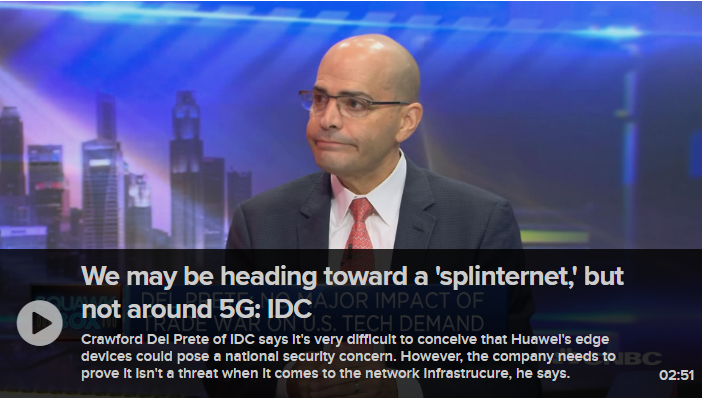 IDCAP's tweet photo. Scenes from @IDC global President @craw's appearance on @CNBCi this morning: the onus to dispel allegations of security threats on network infrastructure is on @Huawei. Watch here: https://t.co/sx2IjzeaDu https://t.co/LB2cbW8rUh