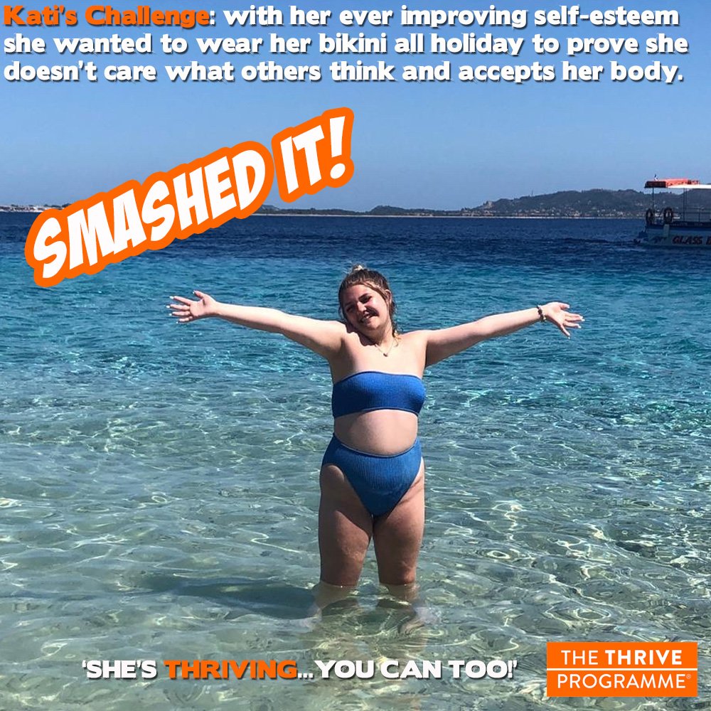 Kati is only two weeks into The Thrive Programme and can already feel a difference in how’s she’s thinking and feeling about herself. Being in her bikini in front of others was a huge bug bear for her. A brilliant smashed it pic, Kati, well done! #smashedit #loveyourlife