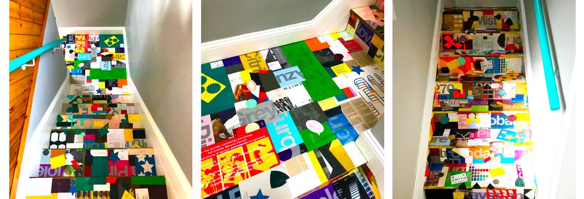 apt_marketing's tweet photo. Behold!πAfter a whole load of #decoupaging our #office stairs now look like this...
We've been hoarding our favourite paper stocks & #prints over the years including some lovely
@GFSmithpapers
! #Design #Crafting #Crafts #Decoupage #PrintIsntDead #PeopleOfPrint 2/2 https://t.co/0s4WgOylm2