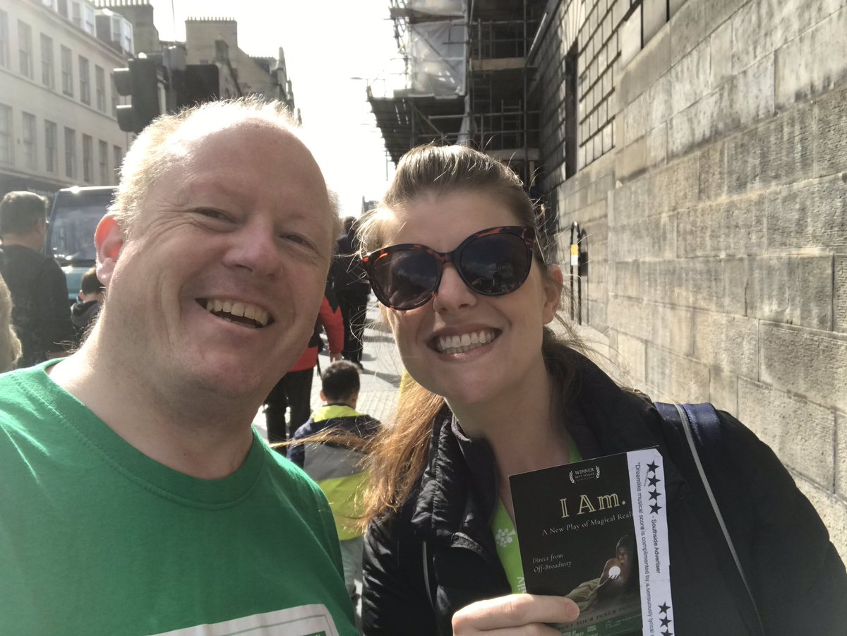 RobinWriteSmith's tweet photo. Lovely to meet Margo flyering for @IAmthePlay1 ��I Am’ @GreensideVenue 11.30am until 24th Forest Theatre https://t.co/53LRV7Pt1N