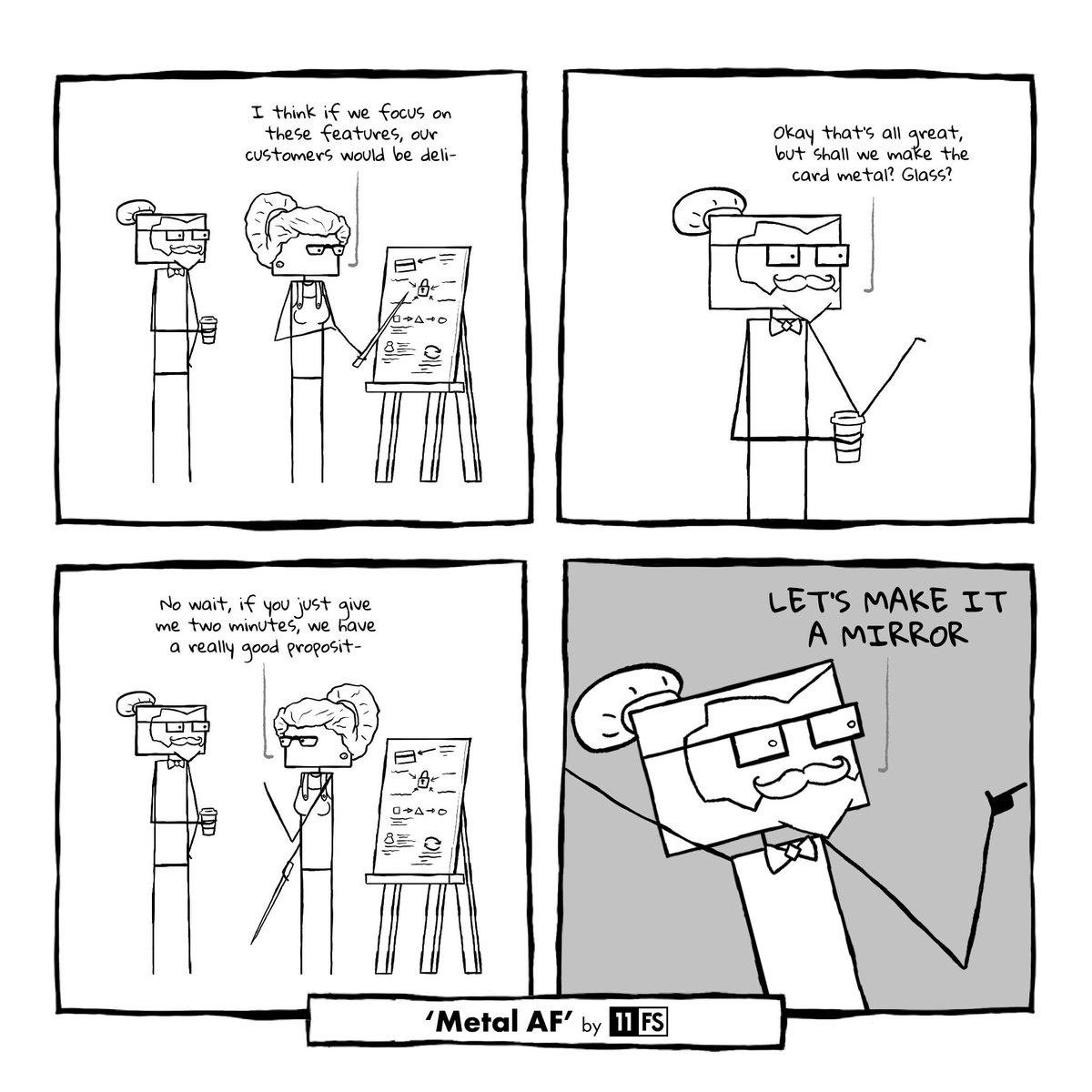 11FS's tweet photo. Metal AF 🤟 or just an expensive gimmick? 🤔
#11FSComic https://t.co/fMzjt53bDY