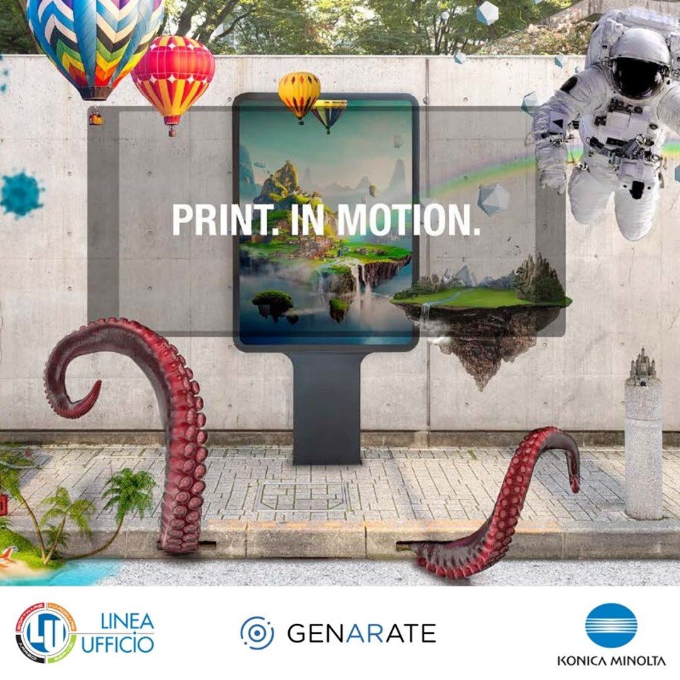 LineaUfficio's tweet photo. Dai più valore alla #stampa! Con l'app #GenARate di @konicaminolta, ti basta inquadrare con lo #smartphone un'immagine stampata, per regalare ai tuoi clienti un #viaggiodigitale, attraverso video, immagini 3D in movimento, link a siti web e social network! https://t.co/pAbutPHbFb https://t.co/eYPSA4IZqJ