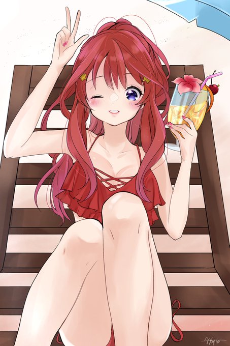 メープル🍏さんがTwitterに投稿した中野五月(五等分の花嫁)のイラスト。