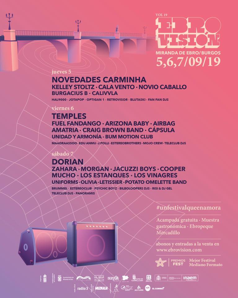 Si el <a href="/ebrovision/">Festival Ebrovisión</a> de Miranda de Ebro ya contaba con Temples, Novedades Carminha, Dorian, Calivvla o Jacuzzi Boys, el festival burgalés acaba de completar su cartel con más bandas y Dj's como LeTissier, Messura, HAL9000 o Blutaski DJ, entre otros.
mainstage.es/ebrovision-201…