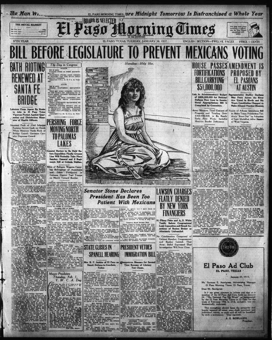 LMC_show's tweet photo. New episode this week! This Fri on @WPFWDC the LMC takes a look back on the 1917 #BathRiots in #ElPaso w David Dorado Romo to see if this dark moment in history lends itself to understanding what took place this month #SupportBrownPodcasts #podsincolor #CarmelitaTorres https://t.co/lraj0gq9Yf