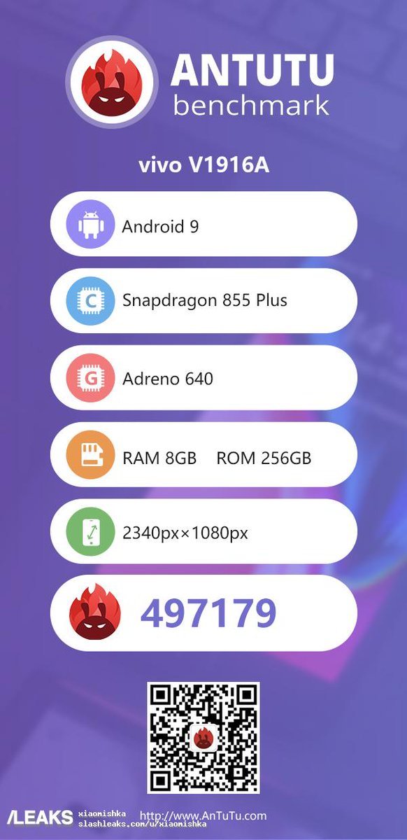 Slashleaks's tweet photo. #Vivo - #IQOOPro - Vivo iQOO Pro 5G AnTuTu (SD855+, 8GB, 256 GB) https://t.co/EEuGd2I2wj https://t.co/qkM5GG3ul0