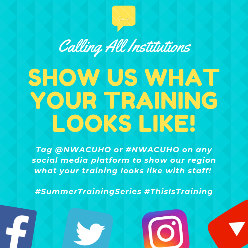NWACUHO's tweet photo. Many of our regional membership go through some kind of summer/early fall training.
Join us in our #SummerTrainingSeries and give our region a glimpse into all of the work and fun that goes into your training!
Tag us @NWACUHO or #NWACUHO. #ThisIsTraining. https://t.co/SxTsqXI7DA