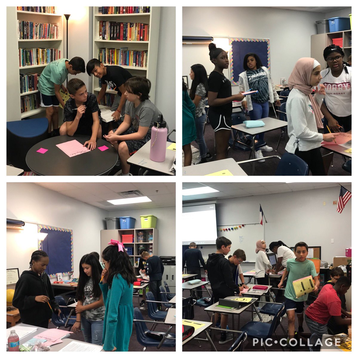 MsKWoodsFMS's tweet image. Finding resources and practicing procedures with a scavenger hunt. #7thELA #classroom