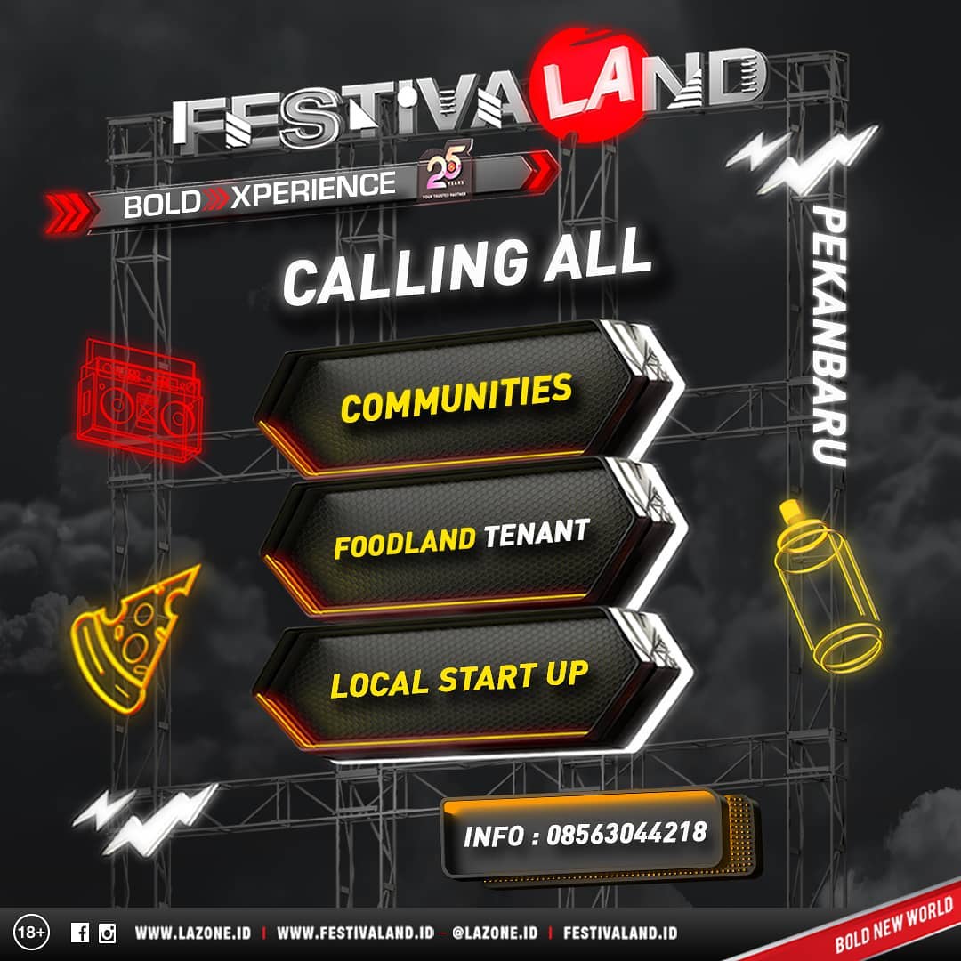 infoPKU's tweet photo. FESTIVALAND PEKANBARU!
23-25 Agustus 2019 di Lapangan Purna MTQ.
Jadilah bagian dari keseruan festival musik terkini, dengan mendaftarkan komunitasmu, brandmu & start-up mu!
More Info: 0856 3044 218 (Bram)
#infoPKU #Pekanbaru #eventPKU #festivalandpekanbaru #BoldExperience https://t.co/Wuqvjrn7cX