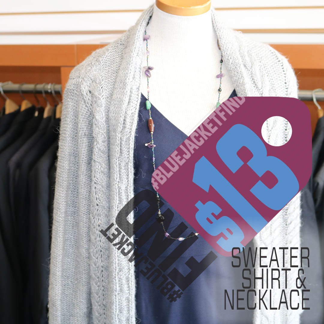 BlueJacketInc's tweet image. No Monday blues here! Here are this week's #BlueJacketFinds😱Coldwater Crossing or South Calhoun, we make thrift look good! 😎