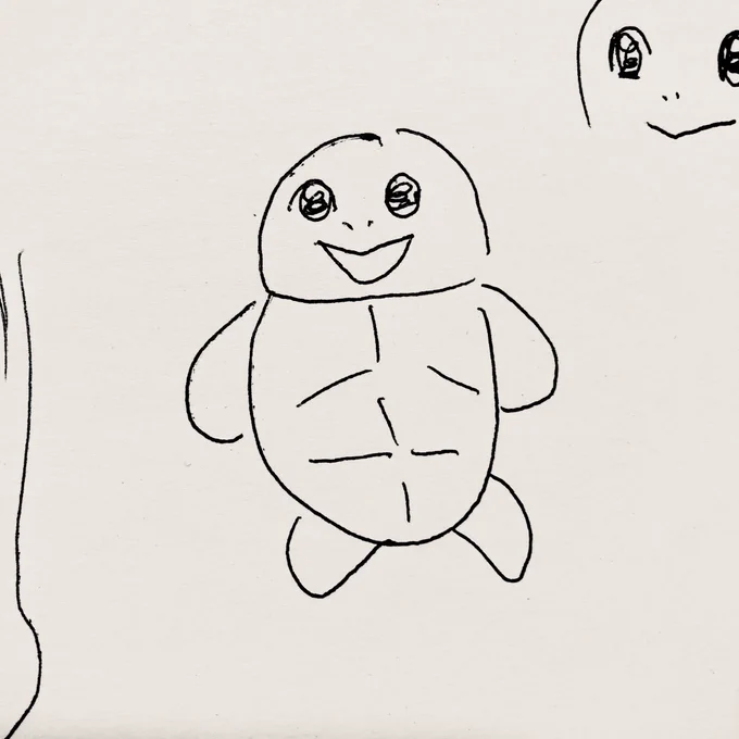 小学生のときのほうがポケモン描くのうまかったと思う これはさっき描いたゼニガメ 