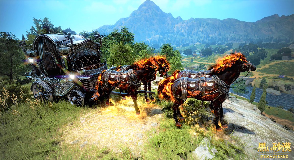 花露 フォアルゥ ドゥーム馬馬車記念撮影 黒い砂漠 幻想馬