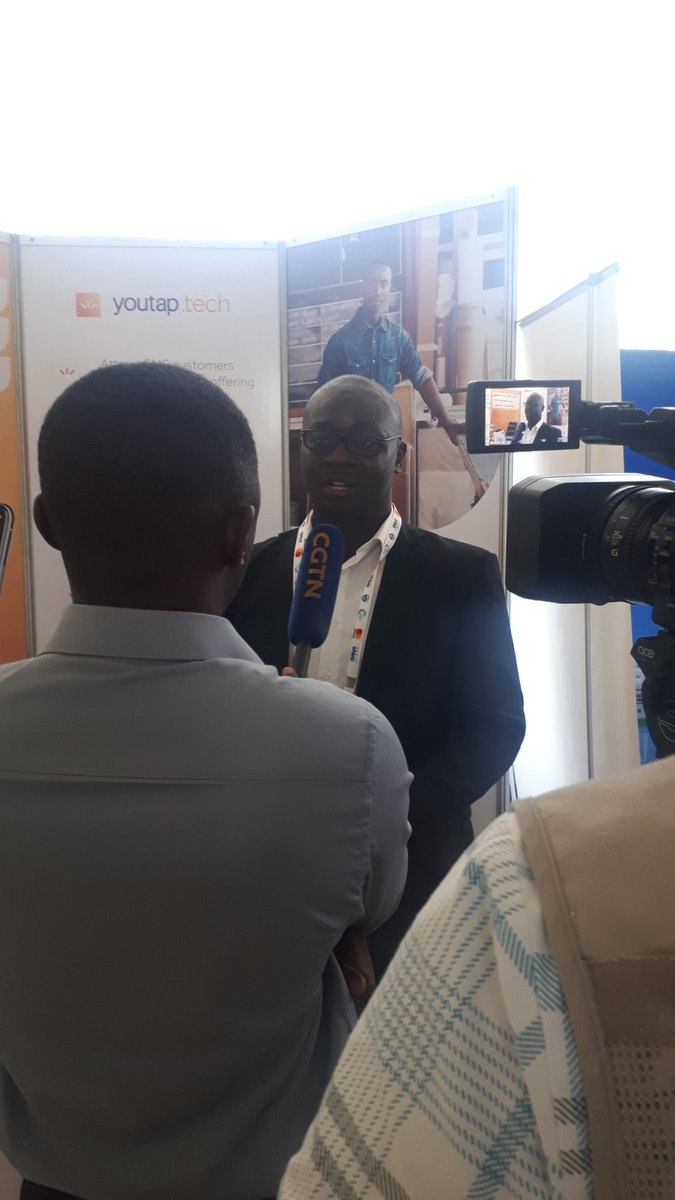 MorganShaun's tweet photo. Youtap's Josepeh Yendork being interviewed by CGTN Ghana at Digital Banking Summit. @youtap2pay https://t.co/5XIy4eYBJ1