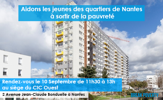 Break_Poverty's tweet photo. [#Conf] Chaque jeune devrait bénéficier des meilleures chances pour réussir ! Retrouvez-nous le 10 Septembre avec les réseaux d'entreprises nantais et mobilisons-nous contre la pauvreté des jeunes des quartiers.@CCINantes @MEDEF44 @CJD_NANTES @cpme44 @DirigeantsResp @REAtlantique https://t.co/BuqpPGA42y