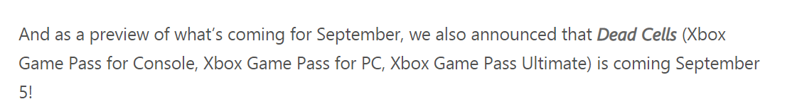 Consigue dos meses de Xbox Game Pass Ultimate por 2€, Dead Cells llegará en septiembre