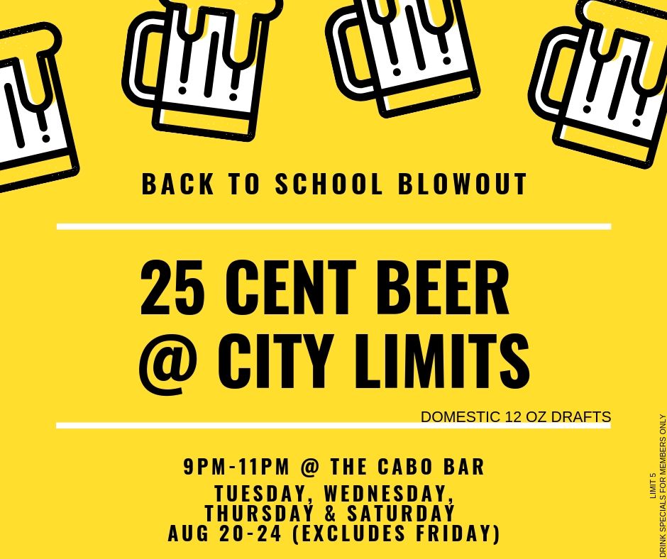 CityLimitsTexas's tweet photo. #makecitygreatagain #getshittyatcity #beerisbeer

Come see us THIS FREAKING WEEK FOR ]] 25 CENT [[ BEER!! Doesn't get priced better than that! #newspecials each week this fall so look out! https://t.co/pKgmwa7Pli