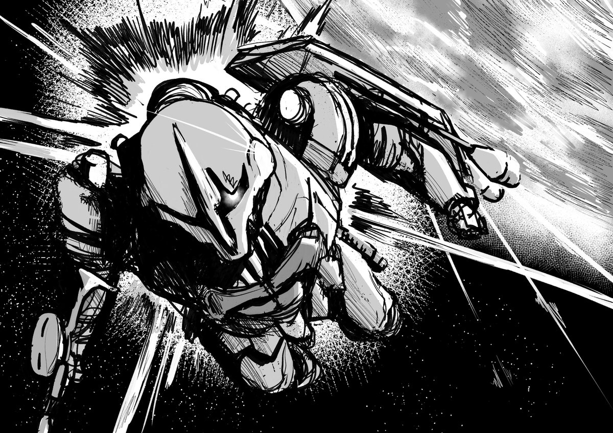 モノクロ過去絵、FAです。 