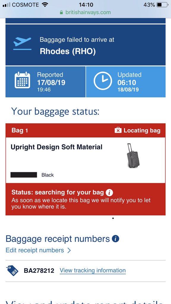 British Airways on Twitter "You can purchase essential items whilst your bag is delayed and you