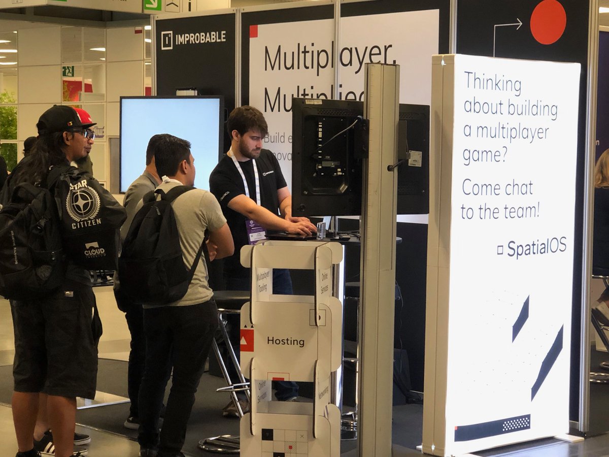 Improbableio's tweet photo. It’s the last day at #Devcom19 but there’s still plenty of time to find out all about #SpatialOS.

Join us at booth C7, meet our team and find out how you can build #online #multiplayer games faster, more easily and more flexibly.  

#games #gamedev #MultiplayerMultiplied https://t.co/ABAWcOB6eA