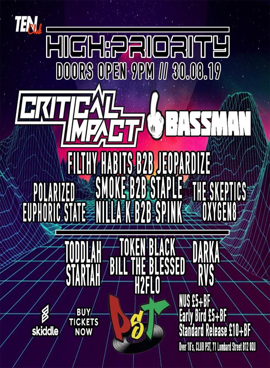 tenclubradio's tweet photo. Our next event in Birmingham 💥#dnb #drumandbass #dnbrave #music #dnbevent #birminghamevents #jumupdnb #criticalimpact #mcbassman #sdc #minimaldnb #dnbrollers #tenclubradio #highprioritydnb https://t.co/Nw7DDWM0YJ
