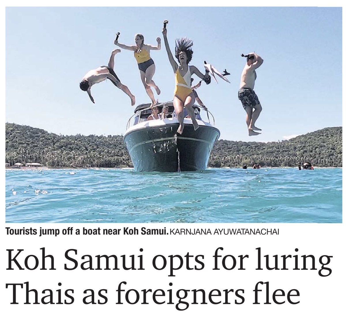 RichardBarrow's tweet photo. A decrease in foreign visitors has prompted operators in Koh Samui to turn their focus to Thai travellers, with more affordable tourism services being arranged.

🔸 Koh Samui opts for luring Thais as foreigners flee https://t.co/udy6PyQCGS #Thailand #ThaiTravelNews #ttot https://t.co/ERGqTIUMMP