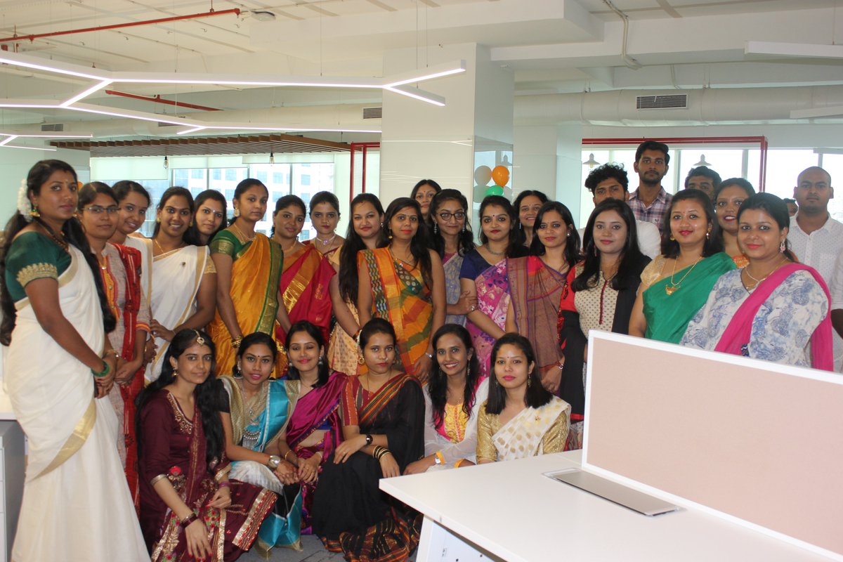ReverieTech's tweet photo. Here’s how we celebrated #IndependenceDay at Reverie. A peek into India's unity in diversity with our multilingual teams that work together to create #languageequalityontheinternet. Here we are - representing #India, its multiple colors and diverse cultures. #funatreverie #fun https://t.co/rjkWQ4fOeT