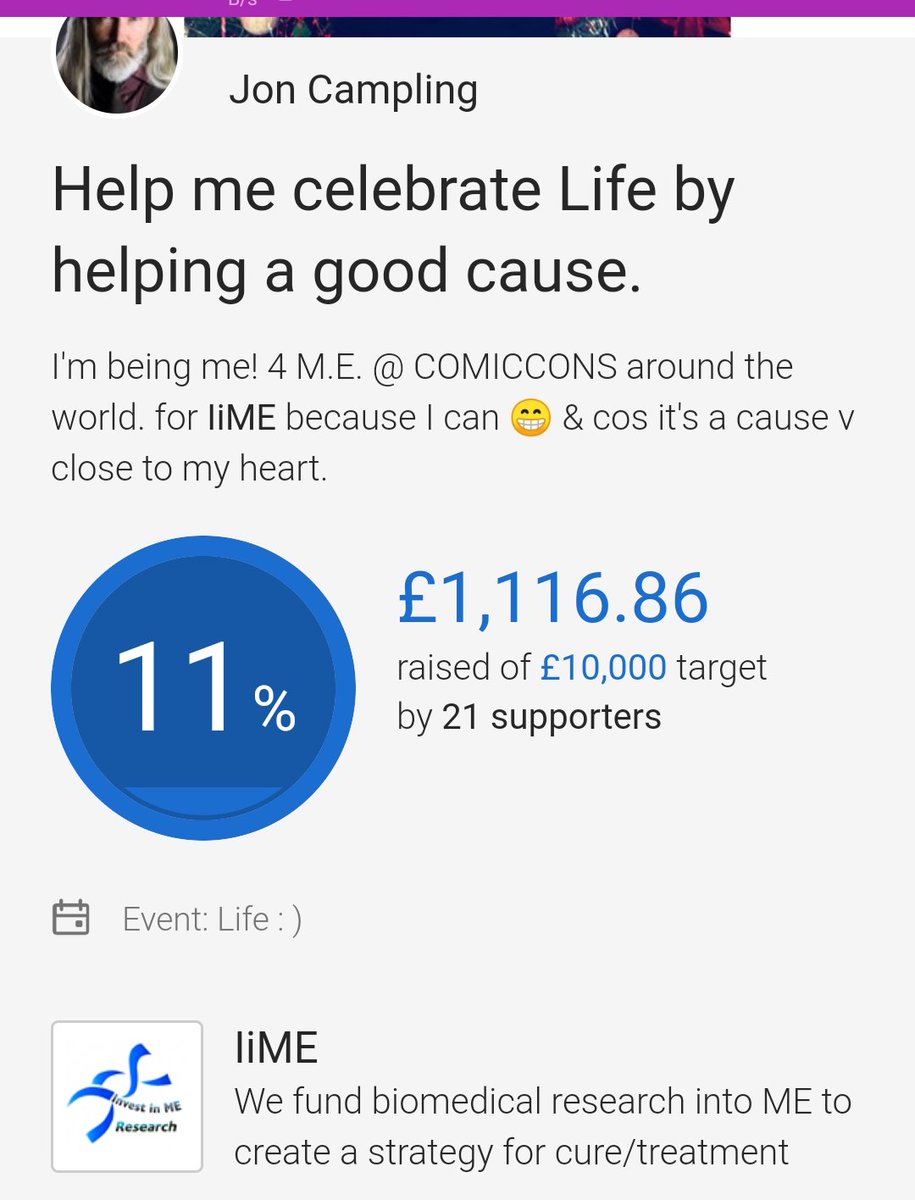 joncampling's tweet photo. Yay very exciting to past the £1100 mark on my @JustGiving page #WalkTal4ME 
(https://t.co/JHwRsxIeTW)

New total includes recent cash raised @TheBeacon_EB @YorkUnleashed &amp; the #FinalFantaay TGC national 
🤘♥️🤗☝️🙏

 #walktall #KingRegis  #MyalgicEncephalomyelitis
#InvestInME https://t.co/M1aM35xvvm