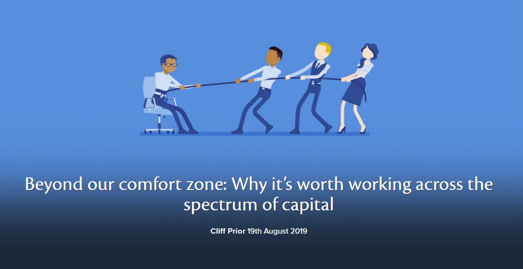 BetterSocCap's tweet image. Our CEO @cliffprior provides his insights in the @PioneersPost &amp;amp; @_EVPA_ #ImpactPapers series 'Beyond our comfort zone: Why it’s worth working across the spectrum of capital'. Social impact investment can be highly valuable across the spectrum, read more bit.ly/2KPsOZy