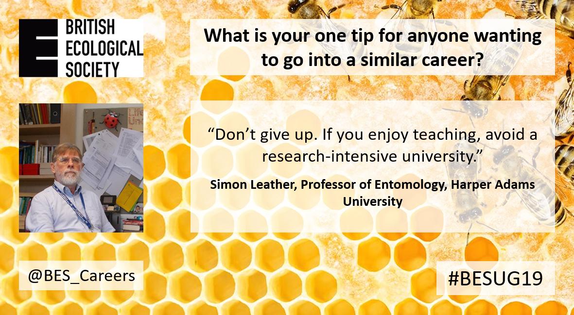 BES_careers's tweet photo. When you get to work with the animals that you love, why wouldn't you want to share what you know about them with others? @entoprof, who co-lead the entomology session at #BESUG19, shares why he loves his job, along with his advice for others https://t.co/N7FYc4Qi6q