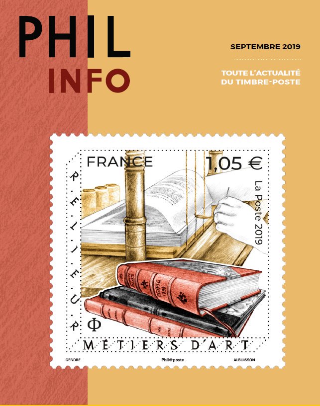 SGodeluck's tweet photo. 📢 [PHILINFO] Découvrez en avant-première la 1ère de couverture du prochain PHILINFO 📰📬de septembre aux couleurs du timbre Métiers d'art : Relieur, et son sommaire ! #laposte
#timbre #stamps #patrimoine #asterix #Asterix60ans
#UNESCO #leCreusot #MonteCinto #Revolutionfrancaise https://t.co/fl2NQH4YoM