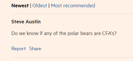 Lex readers ask the best questions #cfainstitute #polarbear