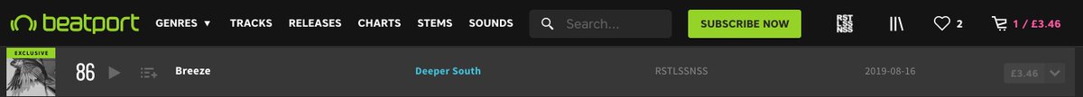 Great to be gracing the #charts again with <a href="/DeeperSouthDNB/">Deeper South</a>'s "Breeze" rolling into the #DnB #Top100!
🥰
Grab the <a href="/beatport/">Beatport</a> #exclusive here => smarturl.it/rstlssnss16

#BassMusic #NewMusicAlert