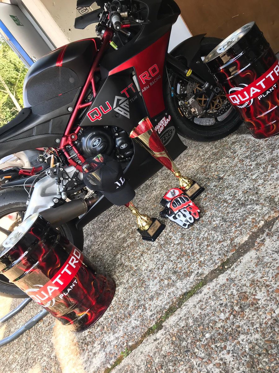 Fantastic result for <a href="/MasonlawML/">Mason law</a> and the Team Quattro ABM squad over the weekend. Back to the development process today, ready for the next round #Triumph #BSB #Quattroplant #Ktech #Dymag #EBCbrakes #surreycustoms #helperformance #ceracarbon #scorpionexhausts #andersonprint #Mupo