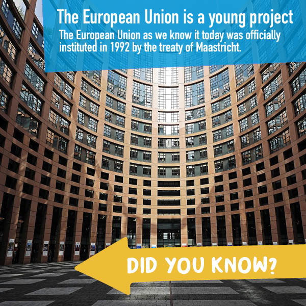 JCIEurope's tweet photo. #DidYouKnow? The EU as we know it today was officially instituted in 1992 by the treaty of Maastricht (Netherlands) and it is run today by five main institutions💡🇪🇺
Picture: European Parliament, Strasbourg (France).
#stepupforeurope #JCIEurope #ActiveCitizens #PeaceIsPossible https://t.co/edxL84skFw