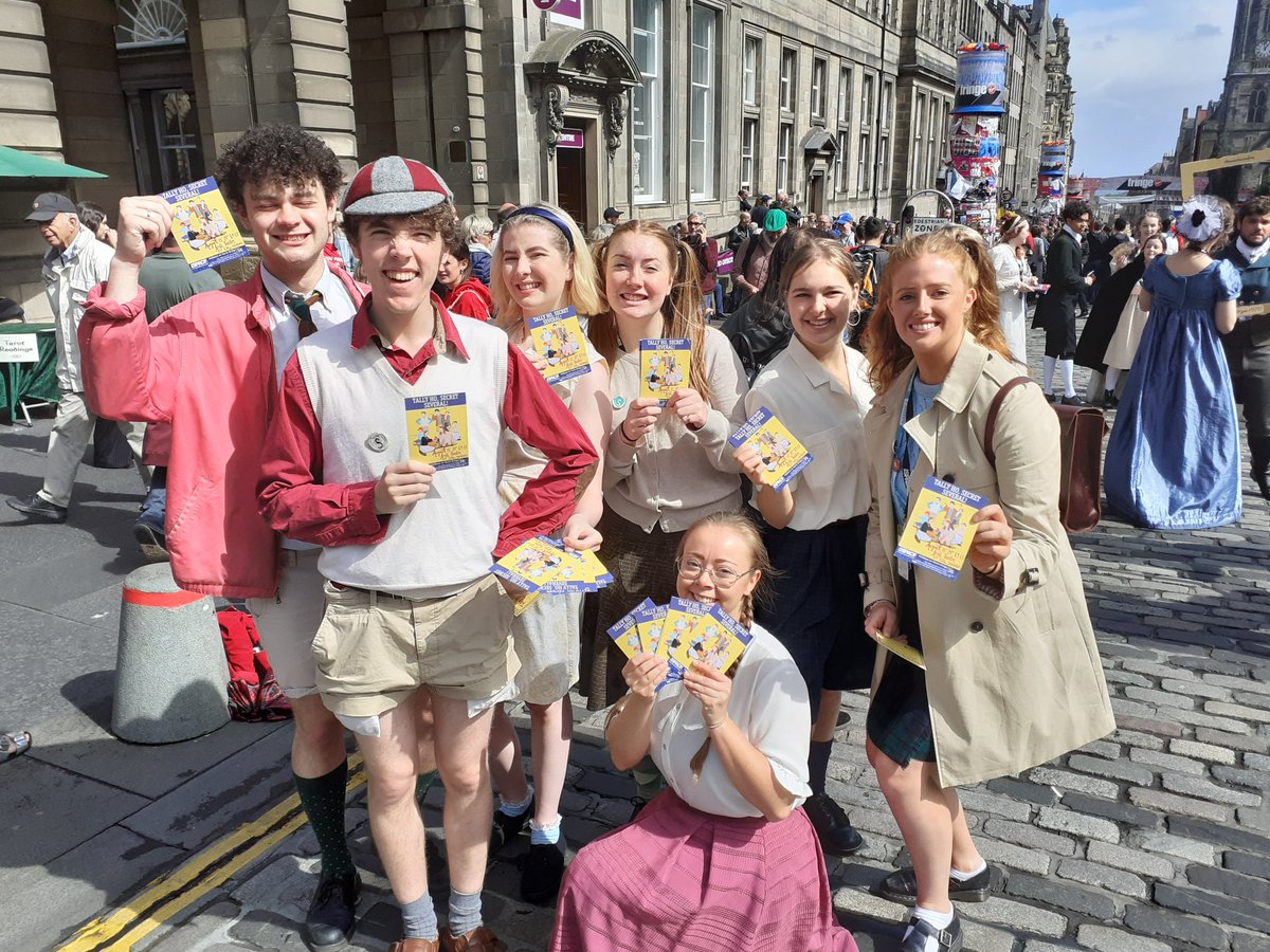 A rare moment of sunshine on the mile! Come and see this gang if intrepid detectives at 5.20pm today, theSpace on North Bridge!! #secretseveral #edfringe #MakeYourFringe